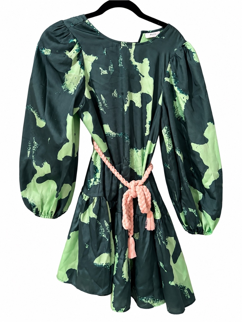 Alexis Dark Green Printed Silk Top